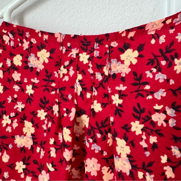 Kimchee Blue Silky Sabrina Shirt Dress Size Small Red Floral ASO Vampire Diaries - Picture 12 of 16